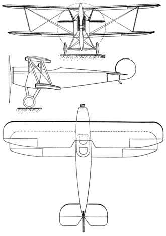 Avro Baby 3-view drawing from Les Ailes 1 September 1921 Avro Baby 3-view Les Ailes September 1, 1921.png