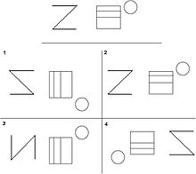 An example of the Benton Visual Retention Test. The target stimulus is presented at the top, after a delay participants are asked to recall the correct target stimulus from the list of design cards. BVRT.JPG