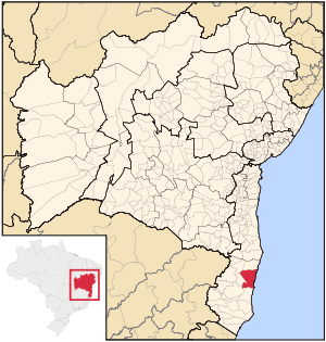 Porto Seguron sijainti Bahian osavaltiossa
