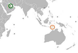 Location of Bahrain and East Timor