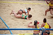 Deutsch: Beachhandball bei den Olympischen Jugendspielen 2018; Tag 5, 10. November 2018; Mädchen, Hauptrunde - Ungarn-Argentinien 1:2 English: Beach handball at the 2018 Summer Youth Olympics at 11 October 2018 – Girls Main Round – Hungary-Argentina 1:2