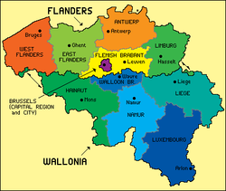 belgia mapa administracyjna Podział administracyjny Belgii – Wikipedia, wolna encyklopedia