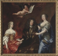 Bengt horn af Åminne (1623-1678) med sina två fruar Margaretha Sparre och Ingeborg Banér 1675