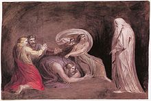 William Blake, La Sorcière d'Endor faisant apparaître le fantôme de Samuel (1783)