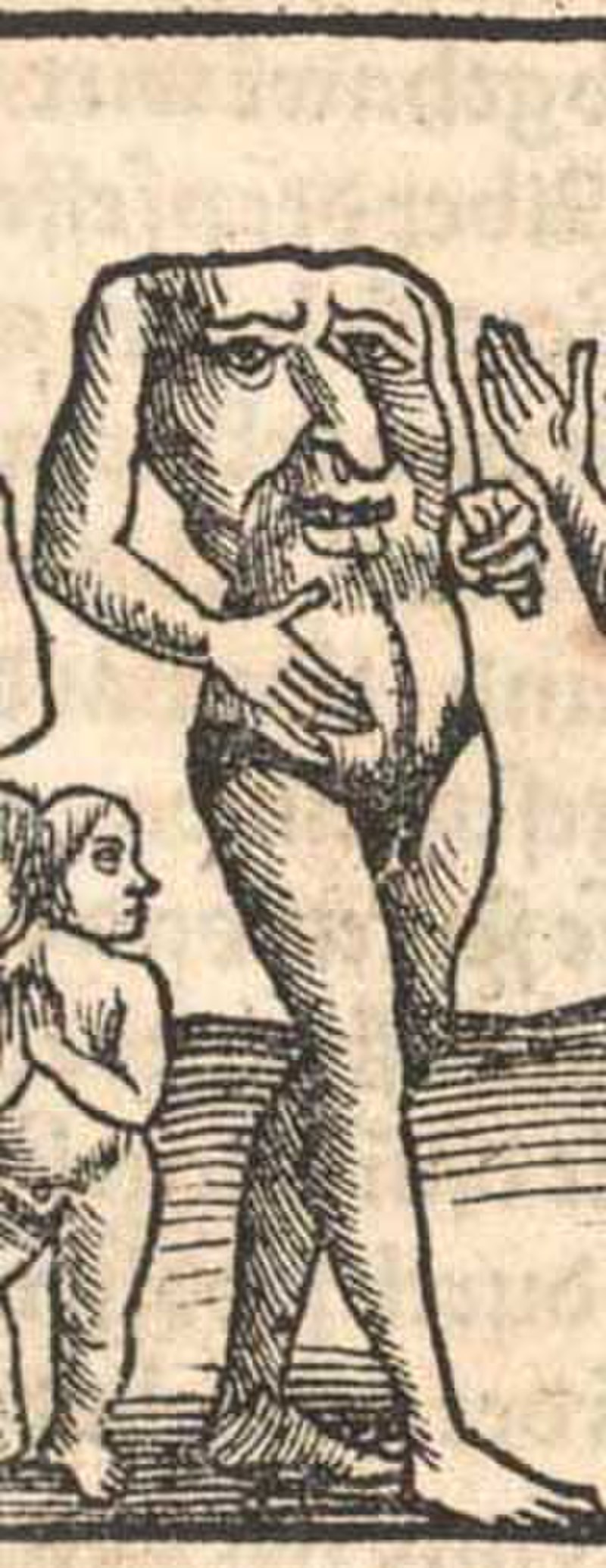 A blemmyae in the 1544 wodcutt in the Cosmographia of Sebastian Münster