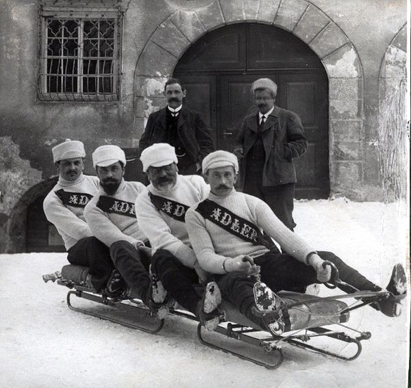 The Swiss bobsleigh team from Davos, c. 1910