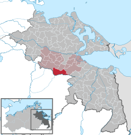 Läget för kommunen Boldekow i Landkreis Vorpommern-Greifswald