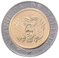 5 bolivianų moneta. Aversas