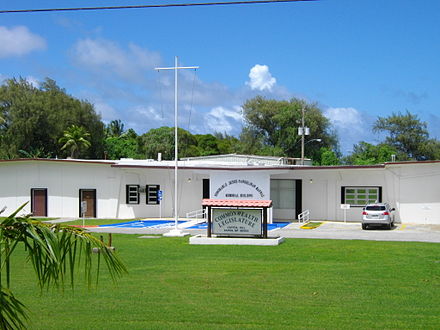 The islands' modest sized legislative building on Capitol Hill, Saipan