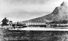 The engine Blackie as 0-4-0T, running across the Salt River, c. September 1861