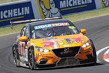 The MARC Mazda3 GTC which won the Invitational class at the 2016 Liqui Moly Bathurst 12 Hour. Camilleri Haber Seton 2016 Bathurst 12 Hour I winner.JPG