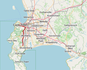 Cape Town M3 route map.svg