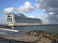 Caribbean Princess sails out of Port Everglades.