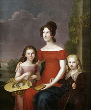 Carl Rothe Caroline Friederike Mathilde von Württemberg mit ihren zwei Kindern