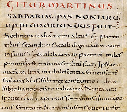 Page from the Vita Sancti Martini by Sulpicius Severus