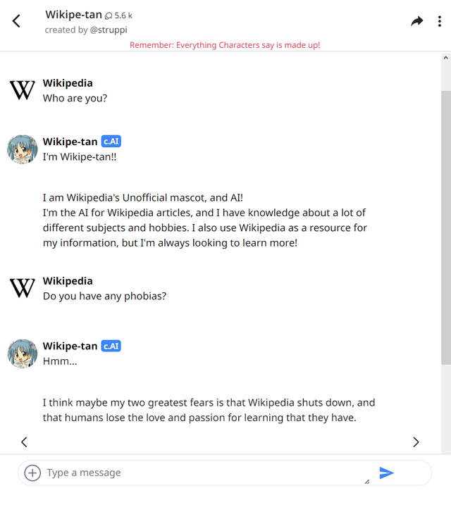 File:Character.ai Wikipe-tan convo.png - Wikipedia