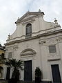 Facciata dell'ex chiesa di San Francesco, oggi auditorium, a Chiavari, Liguria, Italia