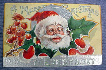 Christmas postcard date unknown, circa 1900.