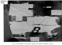 Image (Fig 12) from the Cohen Inquiry showing the location of the ADF antenna cut out 'windows' in the roof above the cockpit of Comet 1 G-ALYP