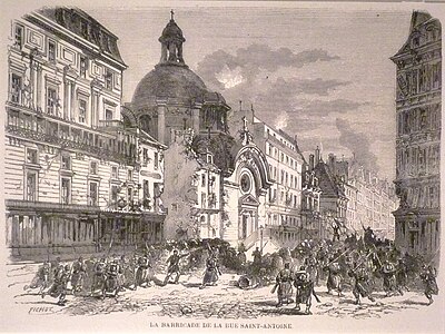 Fighting directly in front of the church on May 25, 1871 during the Paris Commune