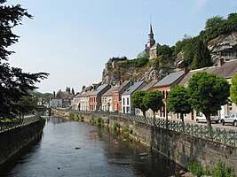 The "rue de la Falaise" alongside the Eau Noire river in Couvin, Belgium.