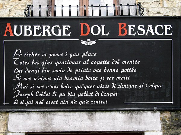 An auberge's sign in Crupet