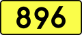 English: Sign of DW 8 with oficial font Drogowskaz and adequate dimensions. 896