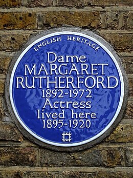 Dame MARGARET RUTHERFORD 1892-1972 Actress lived here 1895-1920.jpg
