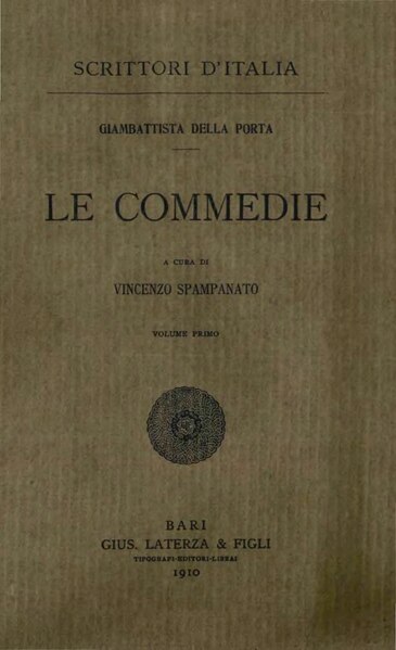 File:Della Porta - Le Commedie, vol. 1, 1910 - BEIC 1809885.djvu