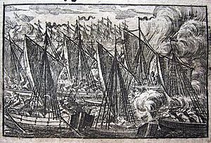 Meritaistelut venäläisten ja ruotsalaisten veneiden välillä Laatokalla