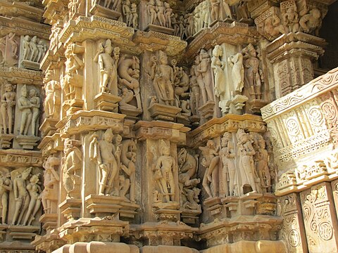 Sculpture-Group, Outer Wall, Devi Jagadambi Temple, Khajuraho