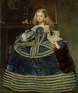 A gyermek Margarita Teresa kék ruhában
