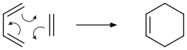 Diels-alderreactie van 1,3-butadieen met etheen
