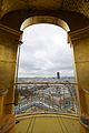 Dôme de l'Hotel National des Invalides, vue de Paris depuis le lanternon. La perspective est déformée par l'objectif grand angle. Vue sur-est vers Montparnasse.