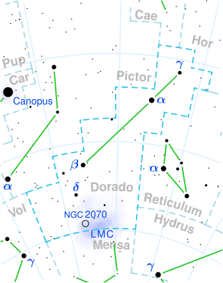 <span class="mw-page-title-main">G Doradus</span> Spectroscopic binary in Dorado.