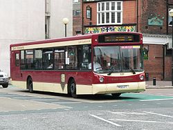 An East Yorkshire MAN / Alexander single-deck bus in Hull city centre.