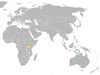 Location map for East Timor and Uganda.