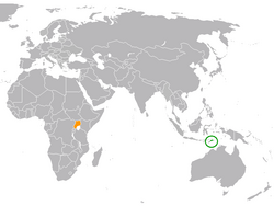 Location of East Timor and Uganda