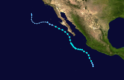 Trajectoire de la tempête tropicale Emilia