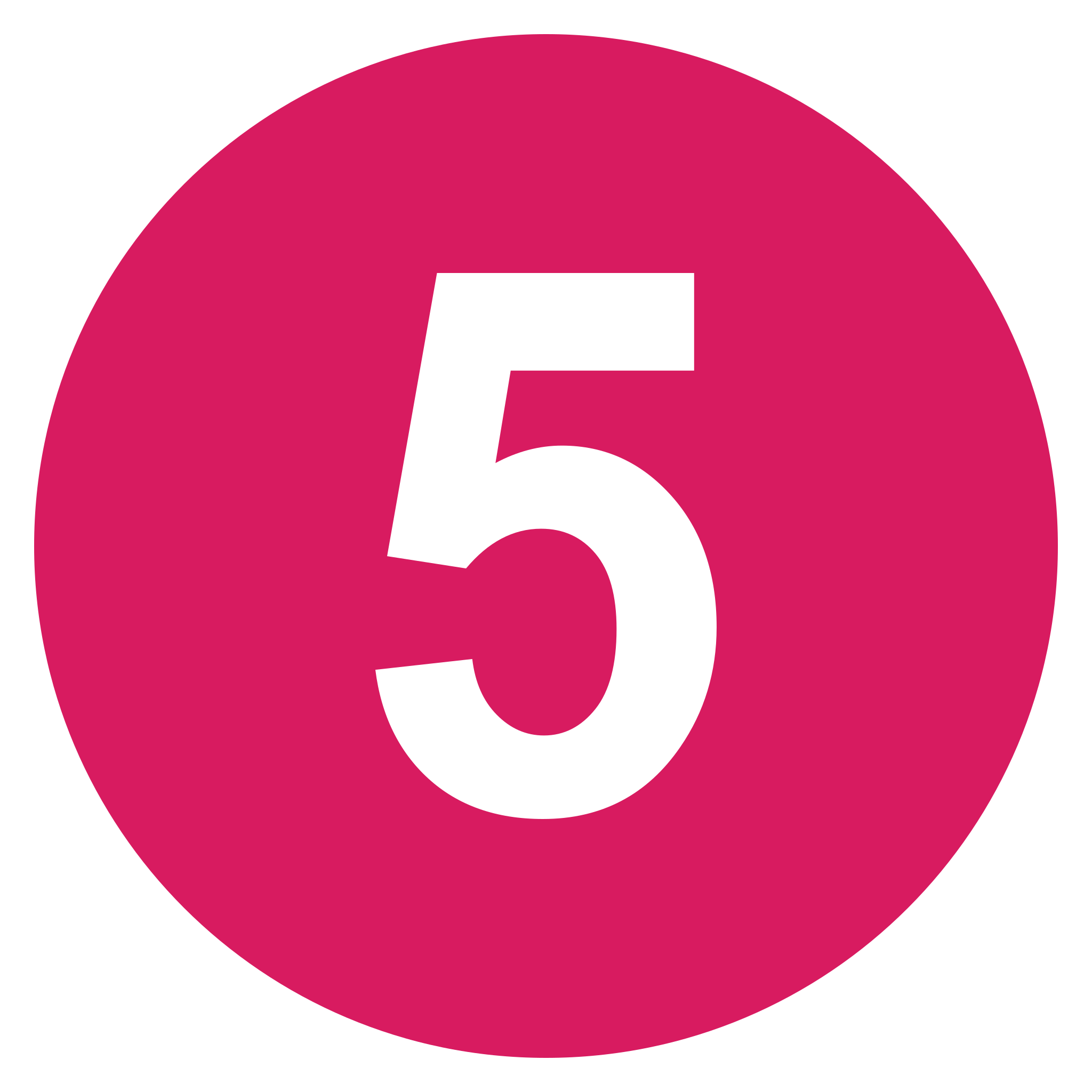 pink number 5 clipart