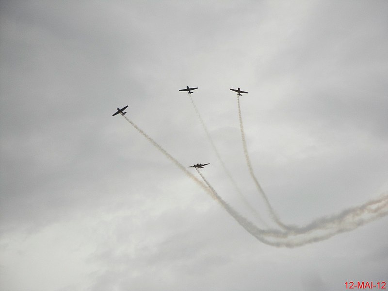 File:Esquadrilha da Fumaça 60 anos - Pirassununga - Show Aéreo da Esquadrilha Oi, com os aviões NA T-6 e Beech Bi - panoramio.jpg