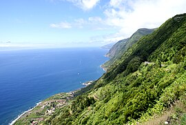 Southern coast of the civil parish of Santo Antão, showing the Fajã de São João