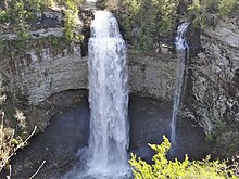 Fall Creek Falls, the tallest waterfall in the eastern United States, is located on the Cumberland Plateau Fall Creek Falls.jpg