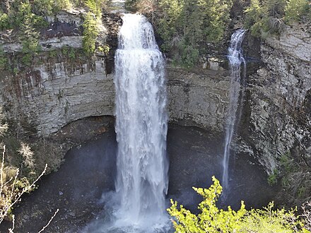 Fall Creek Falls, the tallest waterfall in the eastern United States, is located on the Cumberland Plateau