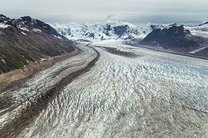 Fan-Gletscher mit Mount Tom White im Hintergrund