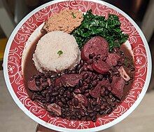 Feijoada. Considered a national dish of Brazil, is actually originated from the Portuguese cuisine. Feijoada a brasileira -02.jpg