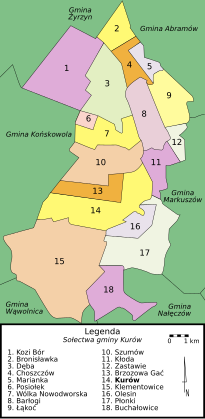 Map of gmina Gmina Kurow.svg