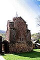 English: Bell-tower (right) and gallery (left), E. Français : Tour-clocher (droite) et galerie (gauche), depuis l'est.