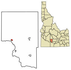 Location of Bliss in Gooding County, Idaho.