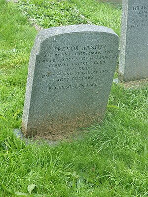 Grave of Trevor Arnott (cricketer), Dixton.jpg